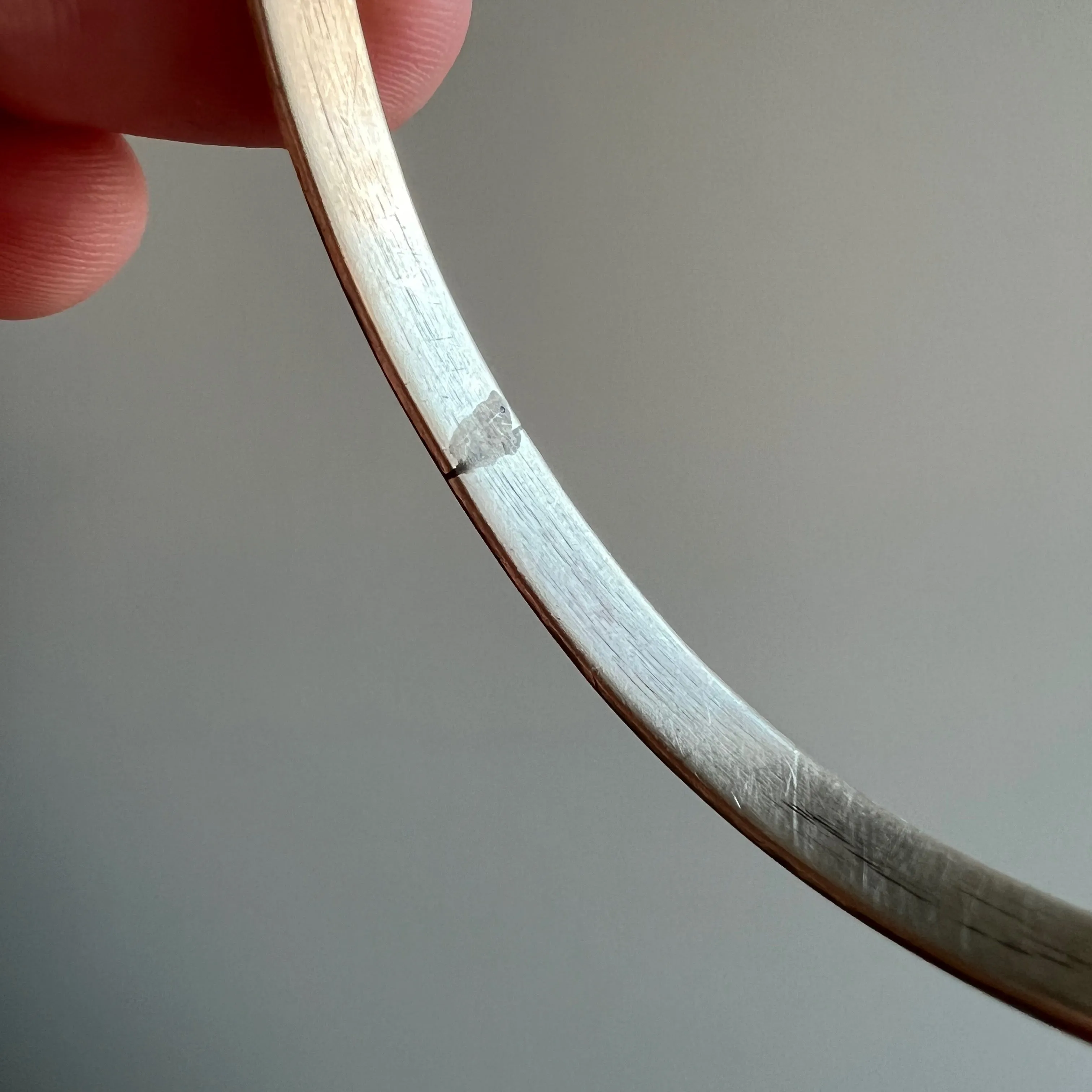 V I N T A G E // Junie's bangle / sterling silver simple oval bangle with 1927 engraving / 7.25