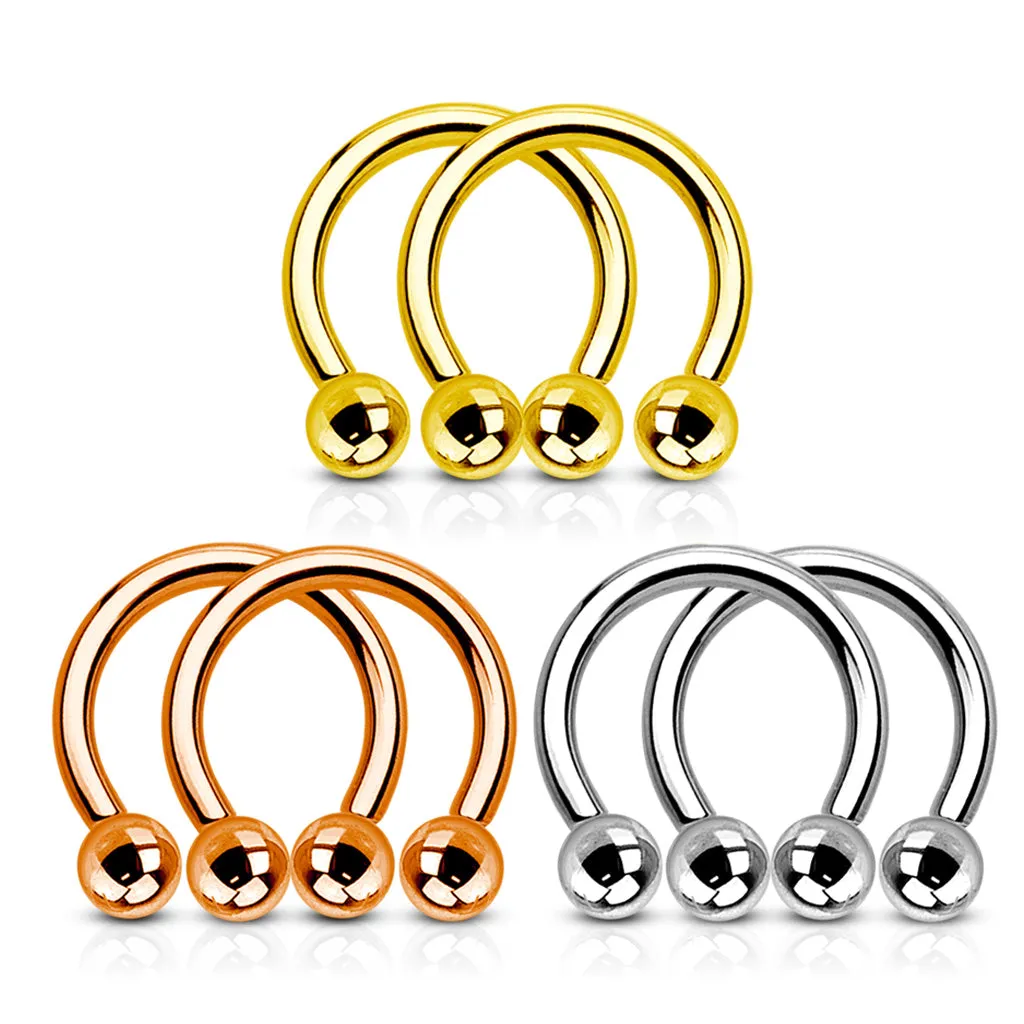 Value Pack Three Pairs 316L Surgical Steel WildKlass Horseshoes. Polished, Gold IP and Rose Gold IP