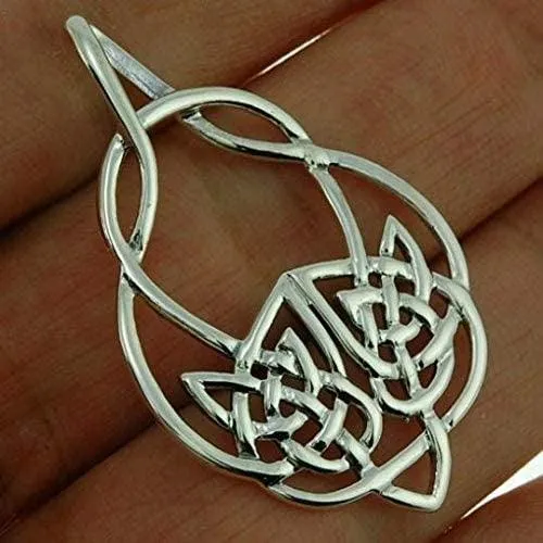 Viking Pendant 925 Silver Large Celtic Knot Handmade