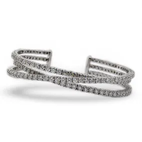 W/G Diamond Bangle Bracelet