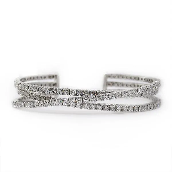 W/G Diamond Bangle Bracelet