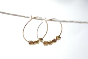 Wholesale Gold Nugget Hoop Earrings, 14k gold filled hoop earrings, Minimalist earrings