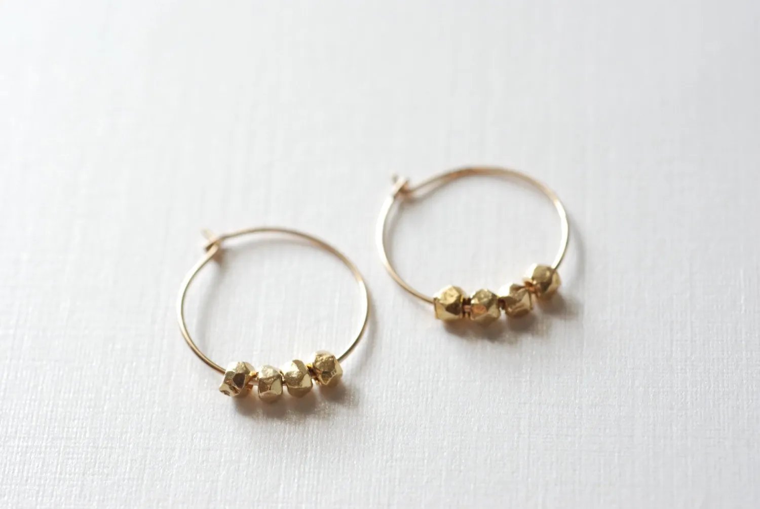 Wholesale Gold Nugget Hoop Earrings, 14k gold filled hoop earrings, Minimalist earrings