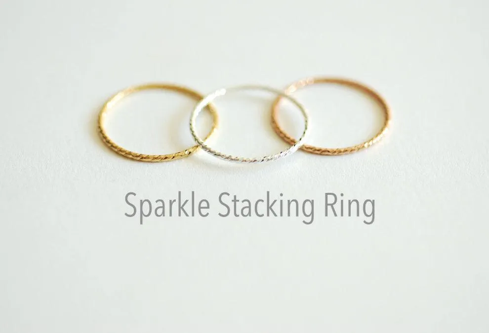 Wholesale Sparkle Sterling Silver Stacking Ring - simple everyday sterling silver thin knuckle ring, midi ring, minimalist ring, dainty ring, [3]