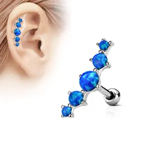 WildKlass Five Opal Set 316L Surgical Steel Tragus/Cartilage Barbell