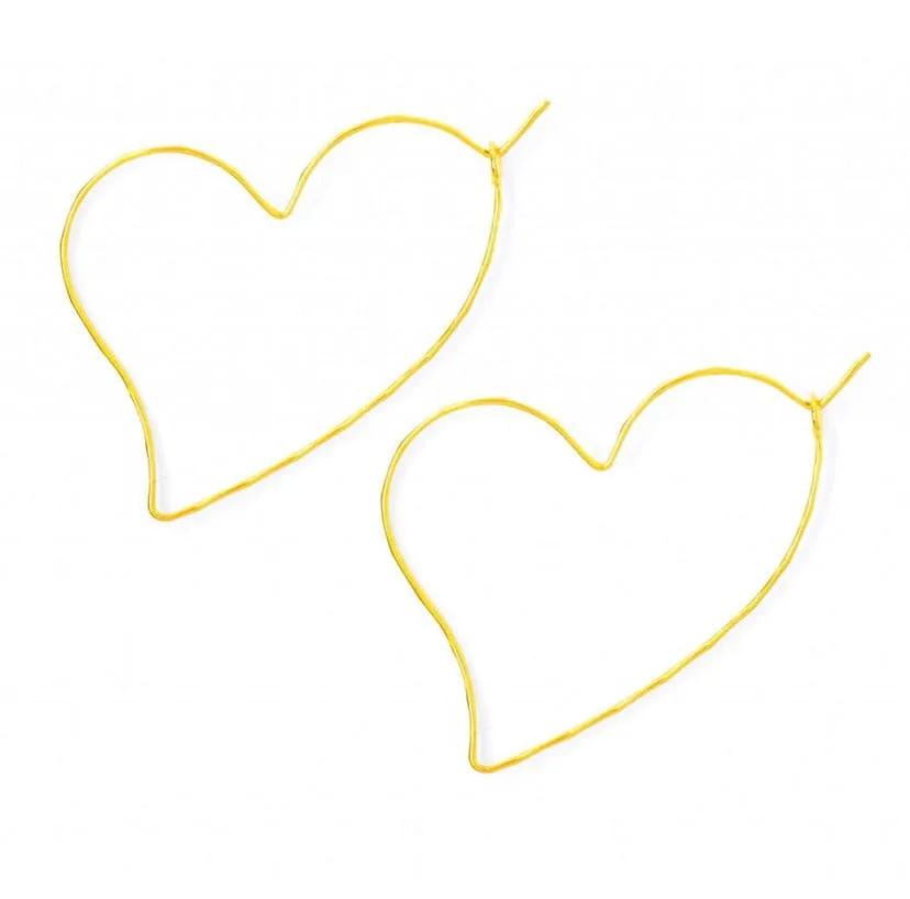 Wired Shaped Heart Earring - Gold